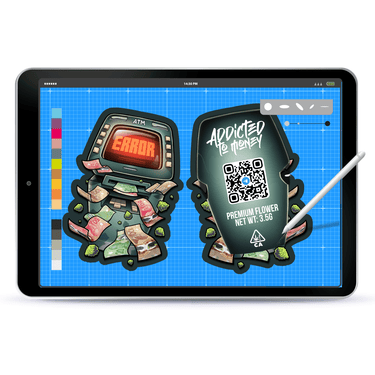 Illustrated Mylar Pouch Design (Front+Back+Bottom) - SLAPSTA