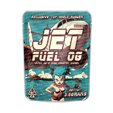 Jet Fuel OG Mylar Pouches Pre - Labeled - 3.5g (1/8oz)