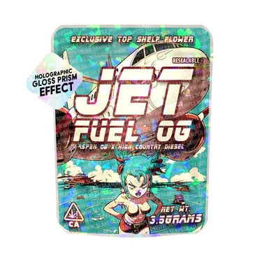 Jet Fuel OG SFX Mylar Pouches Pre - Labeled - 3.5g (1/8oz)