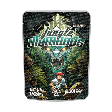 Jungle Diamonds Mylar Pouches Pre - Labeled - 3.5g (1/8oz)