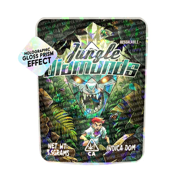 Jungle Diamonds SFX Mylar Pouches Pre - Labeled - 3.5g (1/8oz)