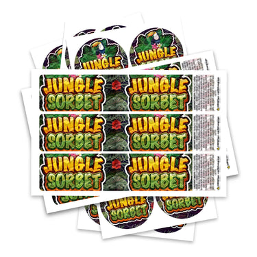 Jungle Sorbet Glass Jar / Tamper Pot Label - 50ml Tamper Strip Pot