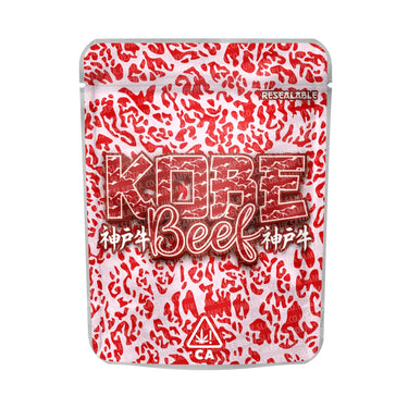 Kobe Beef Mylar Pouches Pre - Labeled - 3.5g (1/8oz)