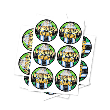 Kosher Dawg Circular Stickers - 2.5cm