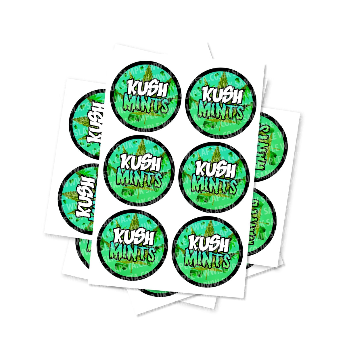 SLAPSTA Kush Mints Circular Stickers