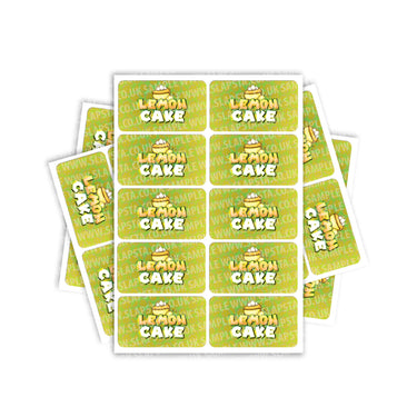 Lemon Cake Rectangle / Pre - Roll Labels - Pre - Roll (10.16cm x 6.7cm)