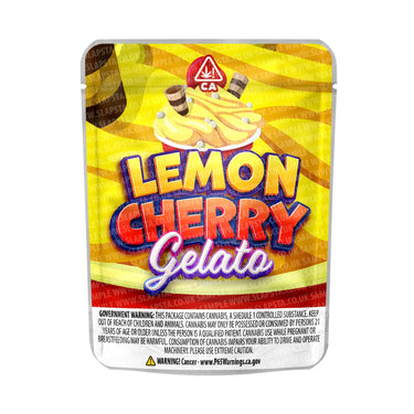 Lemon Cherry Gelato Mylar Pouches Pre - Labeled - 3.5g (1/8oz)