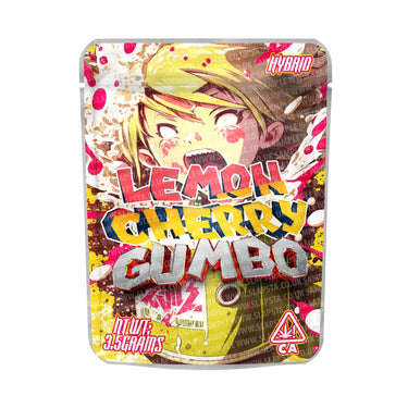 Lemon Cherry Gummo Mylar Pouches Pre-Labeled - 3.5g (1/8oz) / No / 16pcs