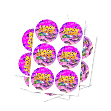 Lemon Cherry Gushers Circular Stickers - 2.5cm