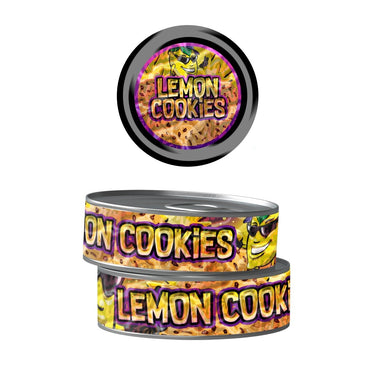 Lemon Cookies Pre - Labeled 3.5g Self - Seal Tins - 60pcs