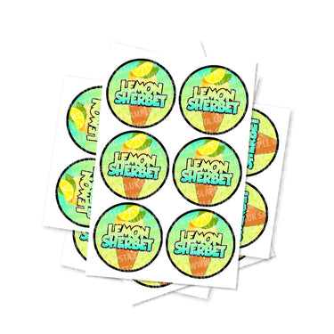 Lemon Sherbet Circular Stickers - 2.5cm