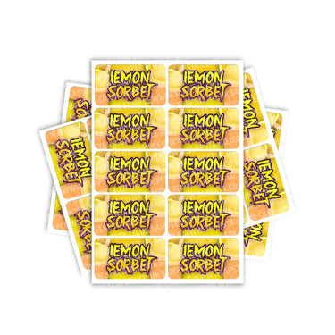 Lemon Sorbet Rectangle / Pre - Roll Labels - Pre - Roll (10.16cm x 6.7cm)