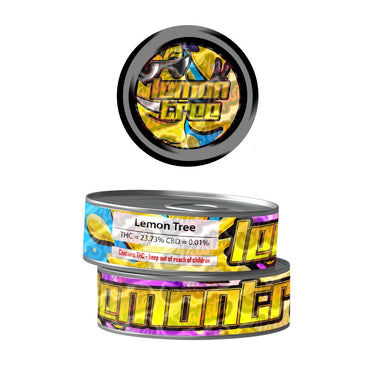 Lemon Tree Pre - Labeled 3.5g Self - Seal Tins - 60pcs