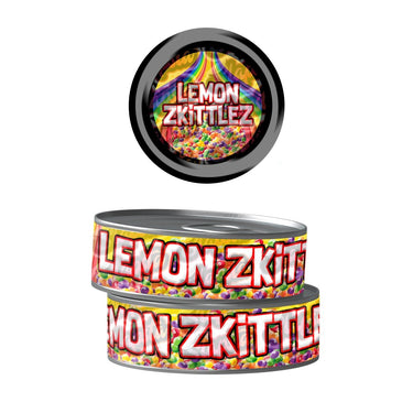 Lemon Zkittlez Pre - Labeled 3.5g Self - Seal Tins - 60pcs