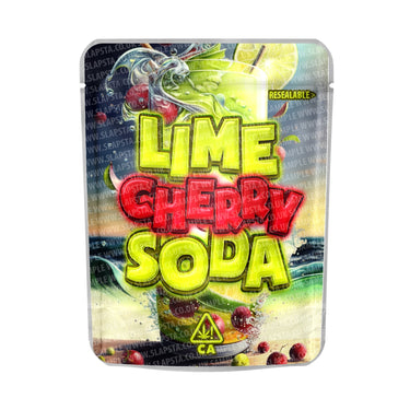 Lime Cherry Soda Mylar Pouches Pre - Labeled - 3.5g (1/8oz)