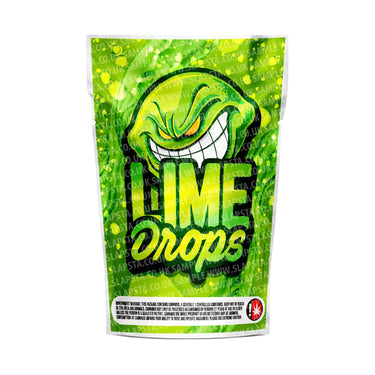 Lime Drops Mylar Pouches Pre-Labeled - 3.5g (1/8oz) / No / 16pcs