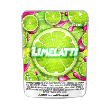Limelatti Mylar Pouches Pre-Labeled - 3.5g (1/8oz) / No / 16pcs