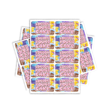London Pound Cake Rectangle / Pre - Roll Labels - Pre - Roll (10.16cm x 6.7cm)