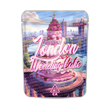 London Wedding Cake Mylar Pouches Pre - Labeled - 3.5g (1/8oz)