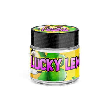 Lucky Lemon Glass Jars Pre - Labeled - 3.5grams (1/8oz)