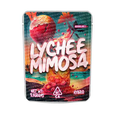 Lychee Mimosa Mylar Pouches Pre - Labeled - 3.5g (1/8oz)