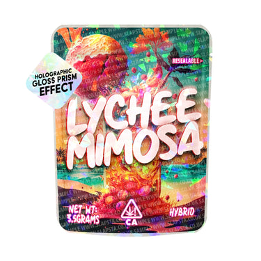 Lychee Mimosa SFX Mylar Pouches Pre - Labeled - 3.5g (1/8oz)