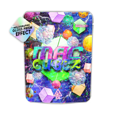 MAC Cubez SFX Mylar Pouches Pre-Labeled - 3.5g (1/8oz) / No / 16pcs