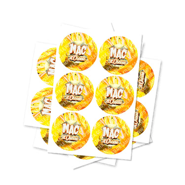 Mac N Cheese Circular Stickers - 2.5cm / 25pcs