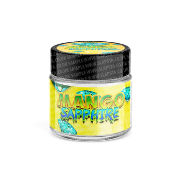 Mango Sapphire Glass Jars Pre - Labeled - 3.5grams (1/8oz)