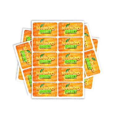 Mango Sorbet Rectangle / Pre - Roll Labels - Pre - Roll (10.16cm x 6.7cm)