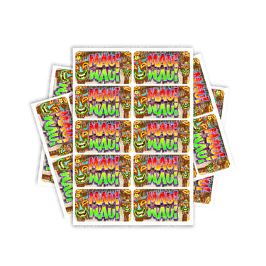 Maui Waui Rectangle / Pre - Roll Labels - Pre - Roll (10.16cm x 6.7cm)