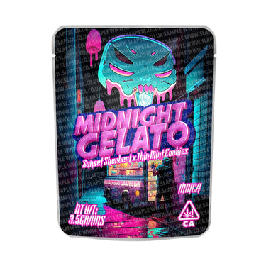 Midnight Gelato Mylar Pouches Pre - Labeled - 3.5g (1/8oz)