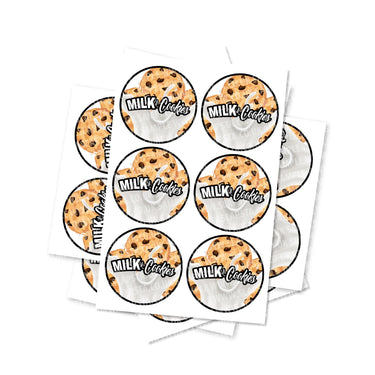 Milk And Cookies Circular Stickers - 2.5cm