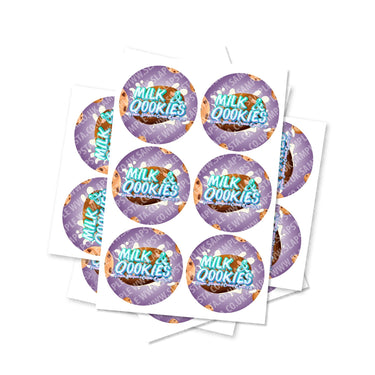 Milk And Qookies Circular Stickers - 2.5cm