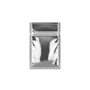 Mini Eighth Ounce (2g-3.5g) Single Seal Mylar Bags Silver / Clear - 50pcs