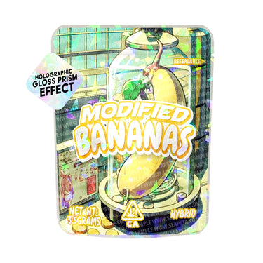 Modified Bananas SFX Mylar Pouches Pre - Labeled - 3.5g (1/8oz)