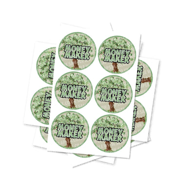 Money Maker Circular Stickers - 2.5cm