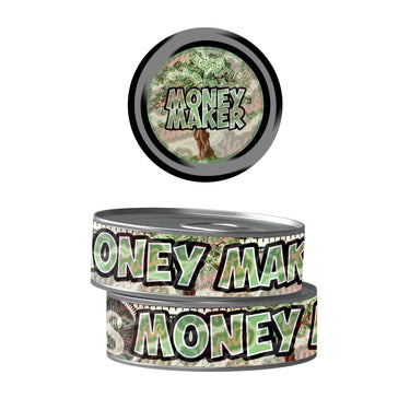 Money Maker Pre - Labeled 3.5g Self - Seal Tins - 60pcs