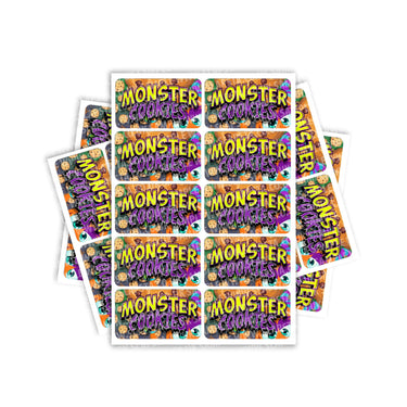 Monster Cookies Rectangle / Pre - Roll Labels - Pre - Roll (10.16cm x 6.7cm)