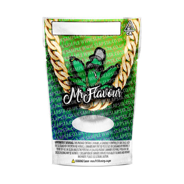 Mr Flavour Green Mylar Pouches Pre - Labeled - 3.5g (1/8oz)