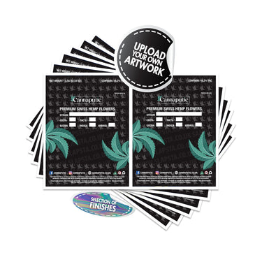 Mylar Pouch Sticker Labels - 3.5g (88mmx124mm) / 50 / Gloss