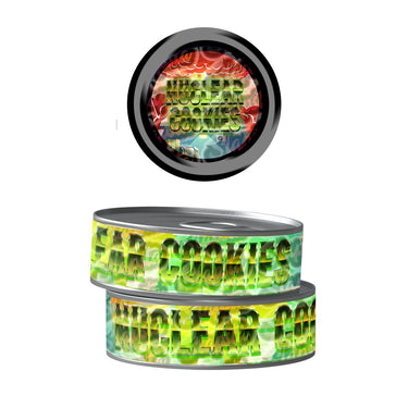 Nuclear Cookies Pre - Labeled 3.5g Self - Seal Tins - 60pcs