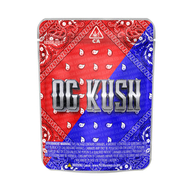 OG Kush Mylar Pouches Pre-Labeled - 3.5g (1/8oz) / No / 16pcs