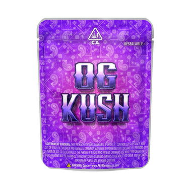 OG Kush Mylar Pouches Pre - Labeled - 3.5g (1/8oz)