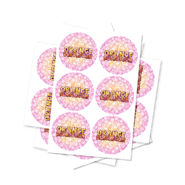 Orange Bubblegum Circular Stickers - 2.5cm