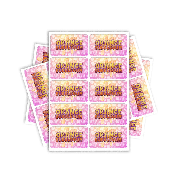 Orange Bubblegum Rectangle / Pre-Roll Labels - SLAPSTA