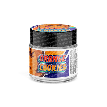 Orange Cookies Glass Jars Pre - Labeled - 3.5grams (1/8oz)