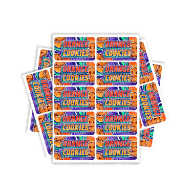 Orange Cookies Rectangle / Pre - Roll Labels - Pre - Roll (10.16cm x 6.7cm)