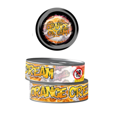 Orange Cream Pre - Labeled 3.5g Self - Seal Tins - 60pcs