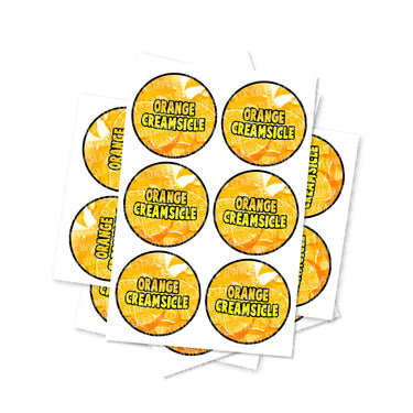 Orange Creamsicle Circular Stickers - 2.5cm